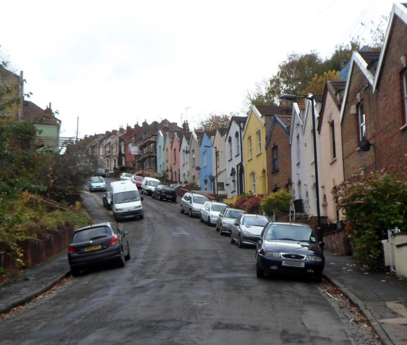 A colourful residential street in Totterdown, Bristol